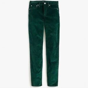 J. Crew Midrise Toothpick Corduroy Pants in Dark Green